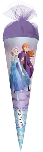 ROTH School Cone Small Disney Frozen 50 cm - Round, Tulle Closure - Sweets Cone Disney Frozen First Day of School