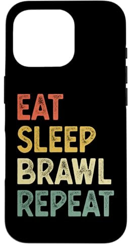 Eat Sleep Brawl Repeat Stars Lustiges Videospiel Hülle für iPhone 16 Pro