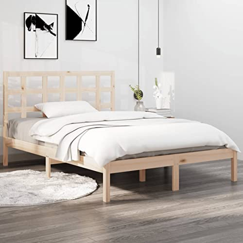 Buzaza Massivholzbett Bettgestell Bed Frame Bett Mit Bettkasten Hausbett Bett Massivholz 200x200 cm - 3105490
