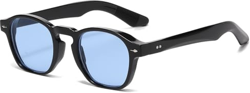 Long Keeper Kleine Quadratische Sonnenbrille für Damen Herren Retro Sonnenbrille Vintage Trendige Rechteckige Dicke Rahmen Reise Sonnenbrille UV400 Schutz