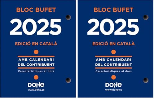 Dohe - Taco Sobremesa 2025 Catalán - Calendario con Formato Día Página, 12 Meses de Enero a Diciembre, Tamaño 8,5x11 cm, Material de Oficina (Paquete de 2)