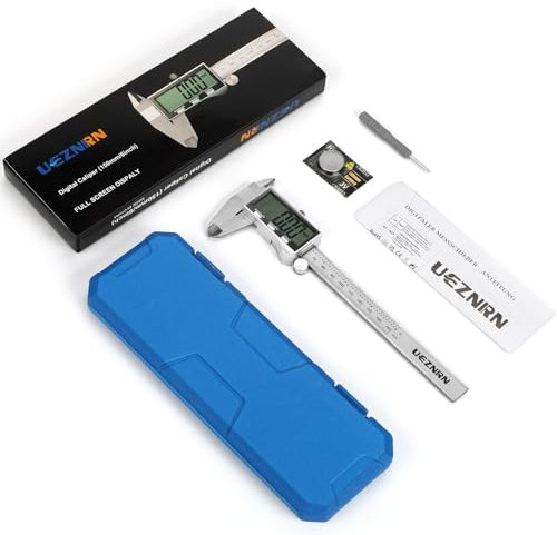 Ueznirn Digital Messschieber mit Großem LCD-Bildschirm, 200mm Edelstahl Messschieber Digitale IP67 Spritzwasserschutz Staubschutz, Schieblehre Messwerkzeuge mit Ersatzbatterie