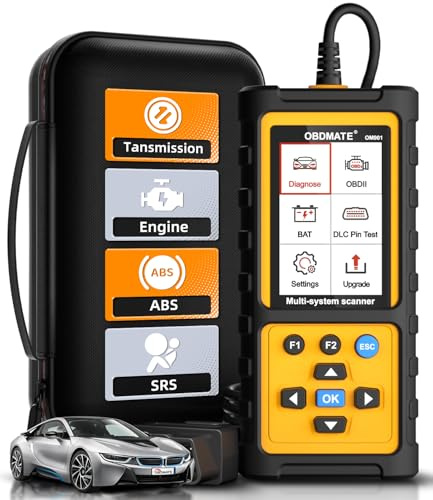 OBDMATE OBD2 Scanner with ABS SRS Transmission, Reset Fault Lights | Check Engine Code Reader with Full OBDII Functions | DLC Pin Test | Battery Voltage Check, Car Diagnostic Tool