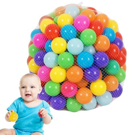 Qidures 50pcs Bunte Bälle Für Bällebad, 7cm Babybälle, Bälle Für Bällebad, PlastikBälle, Babyballs Zum Greifen, Baby Spielbälle Für Bällchenbad Hüpfburg Bällepool