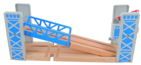 HORIALENCE Holzeisenbahn Brückenspielzeug - Hängebrücke aus Kunststoff, Bahngleisbrücke Zubehör für Kinder, Kompatibel mit Gängigen Schienen, 29.00 x 12.00 x 7.50cm