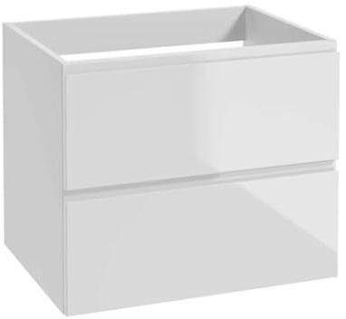 .Deftrans - Mobile sottolavabo sospeso, bianco, 60 x 50 x 45,8 cm – Mobile bagno con cassetti, armadio a muro senza piano lavabo
