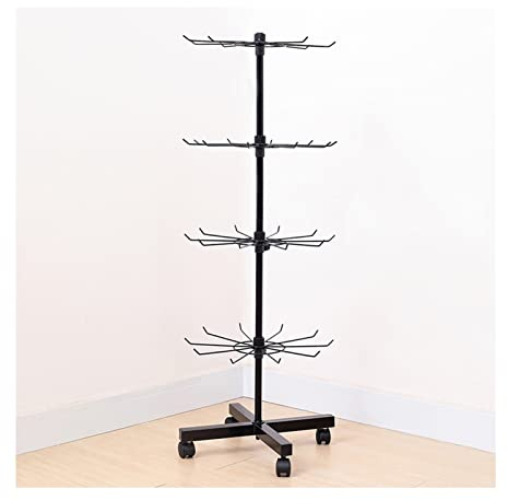 Espositore Girevole per Gioielli - Espositore a 4 Ripiani per collane, Braccialetti, Orecchini e Anelli - Organizzatore ad Albero Mobile per Portachiavi e Accessori - Bianco