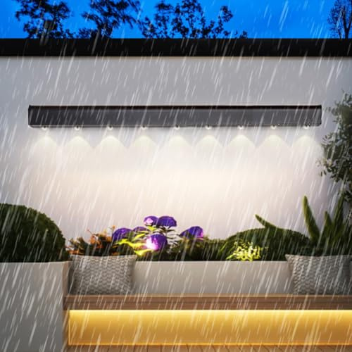 HQHYGM Parete Esterna IP65 Prononi con pareti Impermeabili Lampade a Parete rettangolari Lunghe Nere in Alluminio con riflettori per Il Bagno del corridoio per Pathway Bagno (Luce Bianca da 120 cm)