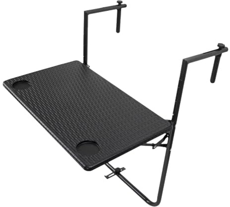 Stoolzfaid Tavolo da Balcone Sospeso,Tavolo da Appendere Ringhiera Altezza Regolabile,Tavolo Pieghevole da Balcone Plastica,Balcony Railing Bar Table,Salvaspazio,per Pranzare,Studiare,Lavoro