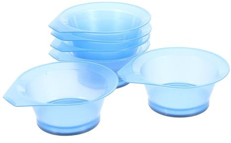 jojofuny 6 Pezzi Ciotola per Tintura dei Chioma Trasparente in Plastica Riutilizzabile Strumento per Parrucchiere Professionale Accessorio per Miscelare e Colorare i Colore Casuale