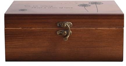 SHERCHPRY Boîte à Couture en Bois Massif Vintage pour Débutants et Amateurs, Marron Rétro, Rangement Compartimenté Multifonction pour Accessoires Couture et Travaux Manuels à Domicile,