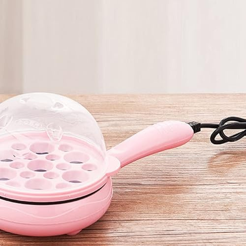 Fdit Cuiseur à œufs électrique Multifonctionnel 2 en 1, Poêle à œufs Antiadhésive, Chaudière à à Arrêt Automatique, Machine pour Dortoir à Domicile, Acier Inoxydable pour Maîtres Chefs (PINK)