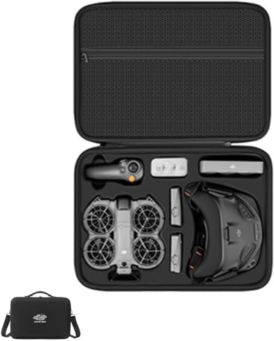 Lokyoyo Bärväska för DJI Neo 2 Motion Fly More Combo, bärbar resväska över axeln för skydd av brillor N3, RC Motion 3, laddningsnav och andra drönartillbehör, 41 x 29 x 13.5 cm