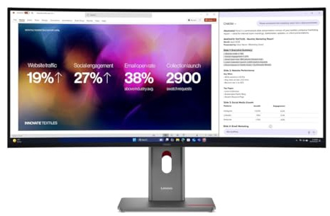 Lenovo ThinkVision P40WD-40 gebogener 40 5K Monitor WUHD IPS HDR10 Thunderbolt 4 (64B4GAT1EU)
