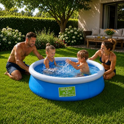 Piscina Fuori Terra Gonfiabile Rotonda per Bambini, Facile da installare, Pareti laterali a 3 strati