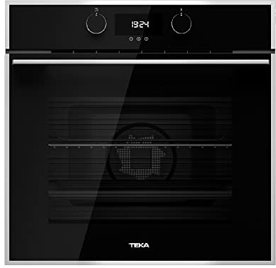 Teka HLB 840 - Horno Multifunción SurroundTemp de 60 cm con HydroClean Pro, 9 Funciones de Cocinado, Touch Control, Color Cristal Negro con Marco