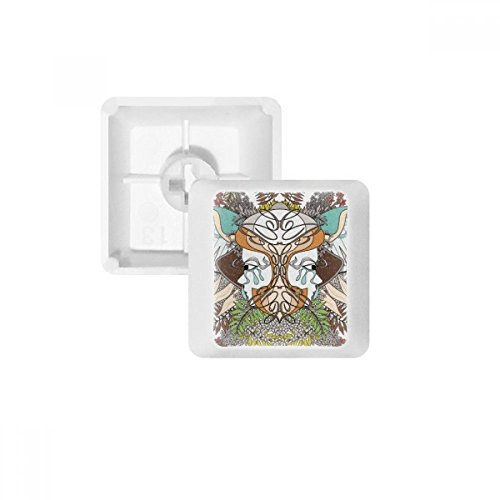 DIYthinker Ukiyo-E Árbol De La Flor ala Japón Teclas Pbt para Teclado Mecánico Blanco OEM Sin Marca De Impresión