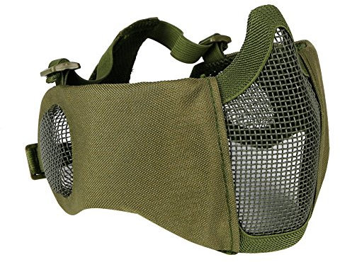 Hunting Explorer Masque Tactique de Demi-Masque Facial avec la Couverture d'oreille Airsoft CS Protecteur inférieur pour Le Paintball BBS de tir