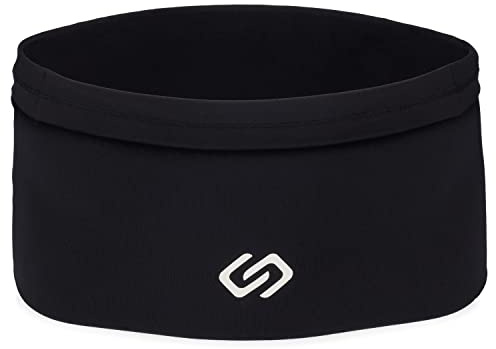 Sporteer Versaflex Hüfttaschen, Laufgürtel, Reisen Geld und Reisepass Gürtel - Passt Große Handys und Persönliche Gegenstände, (X-Small) Schwarz