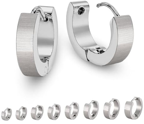 Soul-Cats 1 Paar Creolen aus Edelstahl in silber, matt gebürstet für Damen und Herren