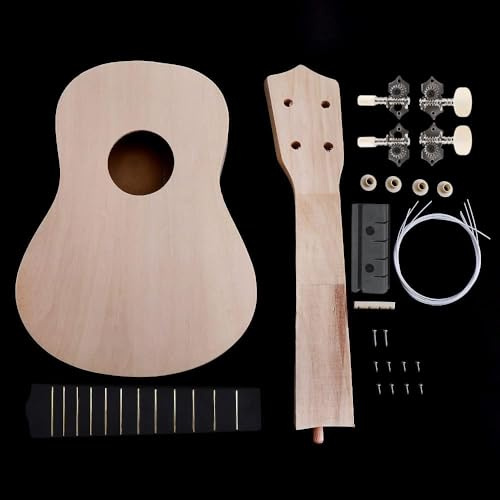 OriGlam 21 Inch DIY Ukulele Kit, Make Your Own DIY Kit, Soprano Hawaii Ukulele, Hawaii Guitar Handwork with Installation Tools for Friends, Family, Amateur