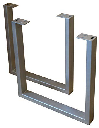 SAM Tischgestell, 2er Set, Roheisen lackiert, Silber 70x74cm