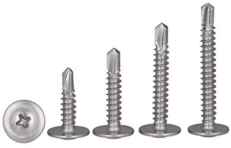 BOZONLI M4.2 Vis Autotaraudeuse Auto-perceuses Phillips tête bombée Plate avec rondelle Vis à Tôle pour Fixation de Tôle, M4.2×19mm,20 pcs