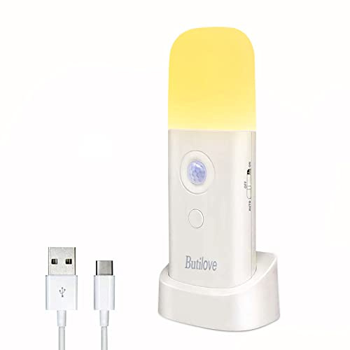 Motion Sensor Lights Indoor,Rechargeable Portable LED Night Light with USB Cable,Cordless Wall Light with Auto/On/Off for Cupboard, Wardrobe, Closet, Kitchen, Stairs, Bedroom, Hallway