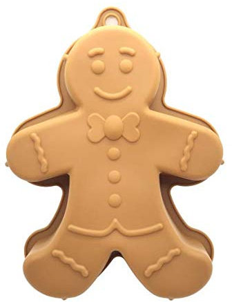 Swan household ® - Non-Stick Silicone Christmas Xmas Cake Mould Large 27x20x5cm (Gingerbread Man)