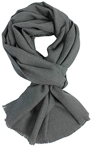 Rotfuchs Wollschal (Merino extrafein) Damenschal Herrenschal Uni muster in grau Made in Germany