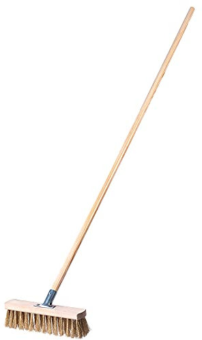 KADAX Praktischer Straßenbesen, Besen zum Fegen von Straßen, Industriebesen mit langem Stiel aus Holz, Saalbesen, Gartenbesen (W: 30 cm)