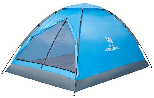 CAMEL CROWN Campingzelt für 2 Personen mit abnehmbarem Regenfliege, einfacher Aufbau, Outdoor-Zelte, wasserabweisend, leicht, tragbar für Familien-Rucksackreisen, Camping, Wandern, Reisen (Dunkelblau