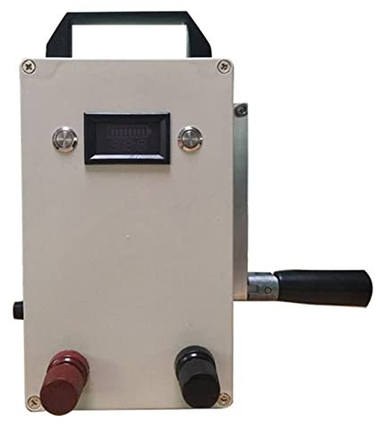 ASXZ Générateur à manivelle Portable 150 W, Chargeur USB Grande capacité 220 V, éclairage de Secours extérieur Multifonction, Petit dynamoteur,Gris