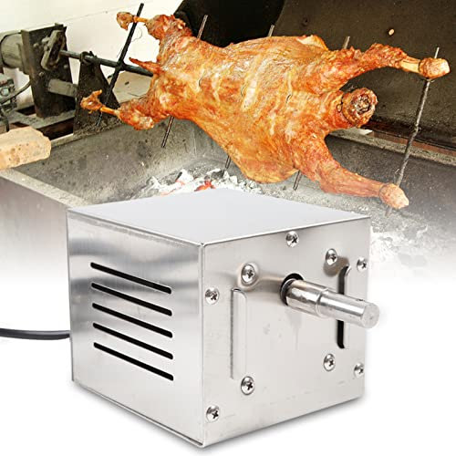 Futchoy Grillmotor für Grillspieß 25W Edelstahl Grillspiess Motor bis 100KG Belastbar BBQ Drehmotor 2,5UPM Barbecue Grill Motor Roaster Grill für Rotisserie, Spießbraten, Schaschlik, Spanferkel