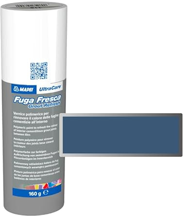 Mapei Ultracare FUGA FRESCA 169 Blau Stahl Polymerlack zur Renovierung der Farbe der Betonfugen, Grout Refresh Flasche 160 g.
