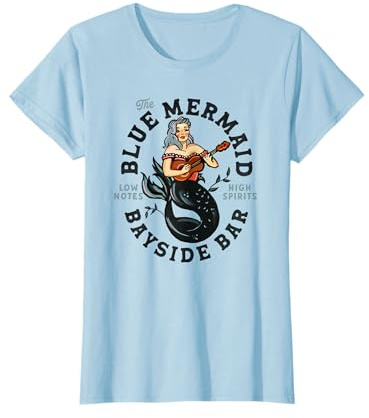 Sailor Meerjungfrau Tattoo Gitarre spielt Tauchbar Musik Pinup T-Shirt