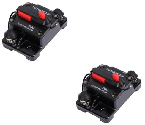 Vaguelly 2stücke Wasserdichter Hochstrom-schutzschalter Mit Manueller Rückstellung Und Schalter Schwarz Zum Schutz Elektrischer Geräte in Fahrzeugen Und Anlagen