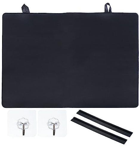QUARKZMAN Couvercle de Plaque de Cuisson pour Cuisinière Électrique, 24.2 x 20.8 Protège-Plaque en Verre Résistant à Chaleur, Tapis de Protection pour Lave-Linge/Surface en Verre, Noir