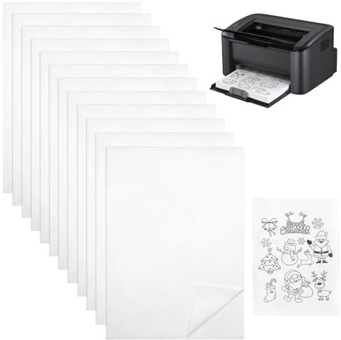 KASURE 12 Stück Selbstklebend Wasserlöslich Stickfolie Stickvorlagen A4 (21 * 30 cm), Vliesofix Wasserlösliches Stickvlies Für DIY Stickerei, Stickvlies Wasserlöslich Selbstklebend Für Den Druck