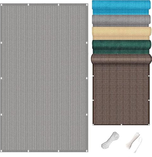Balkon Sichtschutz Balkonabdeckung 0.85 x 1 m Leicht Wind- Und Uv-Schutz Wetterfest Sonnenschutz Balkon-Verkleidung Zaun Sichtschutz mit Kabelbinder für Den Gartenzaun, Hellgrau