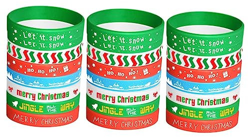 UPKOCH 24stücke Weihnachts-silikon-armbänder Für Junge Mädchen Lustige Dekorative Handgelenksbänder Für Festliche Anlässe Und Fotos Hautfreundlich Und Leicht Geeignet Für Jungen