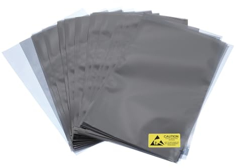 sourcing map 50Pcs Anti Static Bags ESD Shielding Bag Flat Open Top Anti Static Bag for Electronic Devices 6.3x9 Inch(160x230mm)