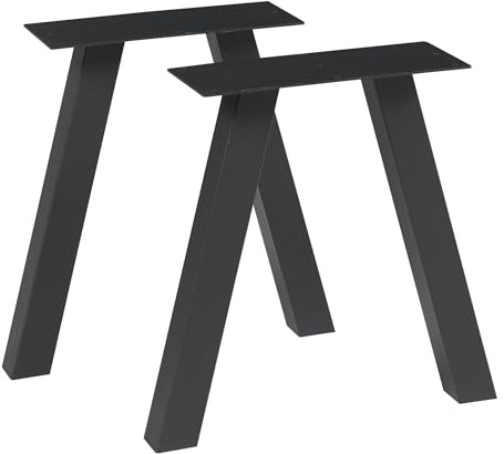 [en.casa] Tischbeine im 2er Set Heustreu Metallbeine 40 x 40 cm höhenverstellbar Tischgestell für Couchtisch Sitzbank Schwarz Tischfüße