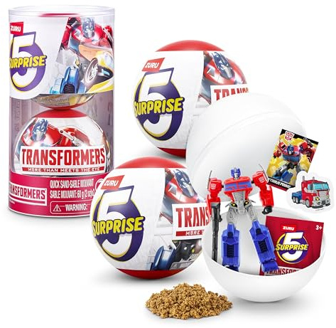 5 Surprise 2 Capsules Transformers Series 1 by ZURU, Collectable Mystery Unboxing for Kids, Realistic Miniature Toy, Playset & Accessories