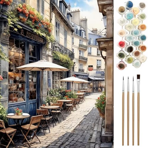 Ninonly Pintar por Numeros Adultos DIY Pintura por Números con Pinceles, Pigmento Acrílico Kit de Pintura al óleo Digital para Adultos y Niños 40 x 50cm Café