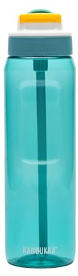 Kambukka Lagoon 1000ml Gourde avec Paille – Étanche, Résistante aux Taches et Odeurs, Compatible Lave-vaisselle, Antichoc et Durable - Vert Pétillant
