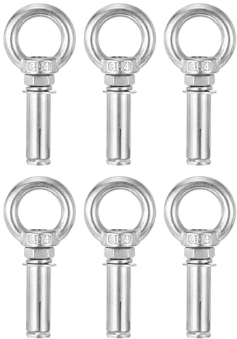 QUARKZMAN Boulon d'expansion à anneau de levage, 6pcs M8x50mm Boulon d'expansion en acier inoxydable 304 avec anneau pour mur en béton brique