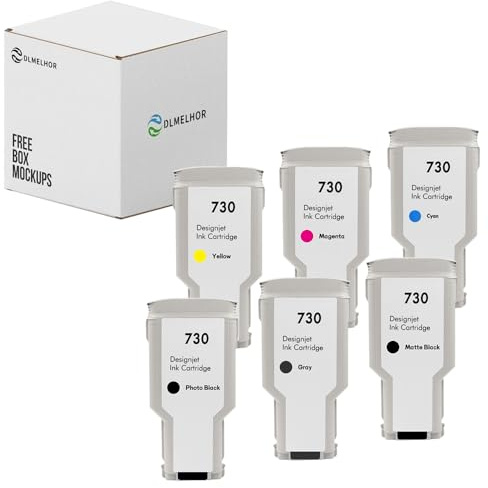 730 Ink Cartridage P2V68A P2V69A P2V70A P2V71A P2V72A 300ml Compatible for HP 730 Ink Tank for DesignJet T1600 T1700 T2600 Plotter Printer,with Chip,6 Pack (6 Pack)