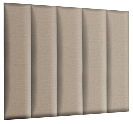 MG Design Polsterpaneel 30 x 120 cm in Creme – 3D Wandkissen fürs Bettkopfteil & Wanddeko, ohne Bohren, geräuschmindernd, texturierte, robuste & Pflegeleichte Oberfläche