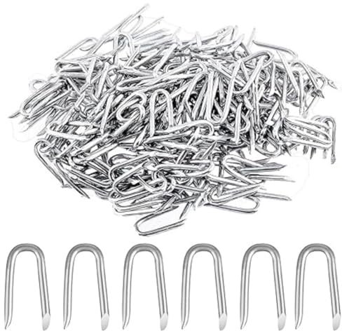 Clavos en U galvanizados de 30 mm para valla, clavos resistentes en forma de U, grapas para malla de alambre y valla tejida, sujetadores de malla de jardín, paquete de 100 g